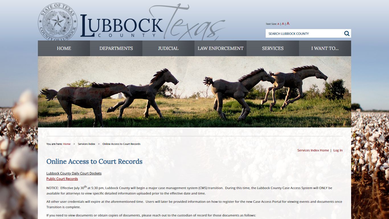 Online Access to Court Records - Lubbock County, Texas